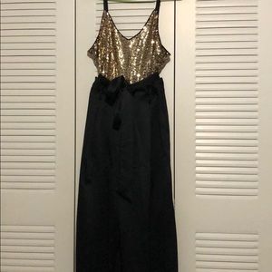 Forever 21 gold sequin top jumpsuit